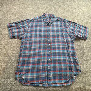 Vintage Ralph Lauren Blake Shirt Men's XL Blue Plaid Y2K Hong Kong Preppy Office